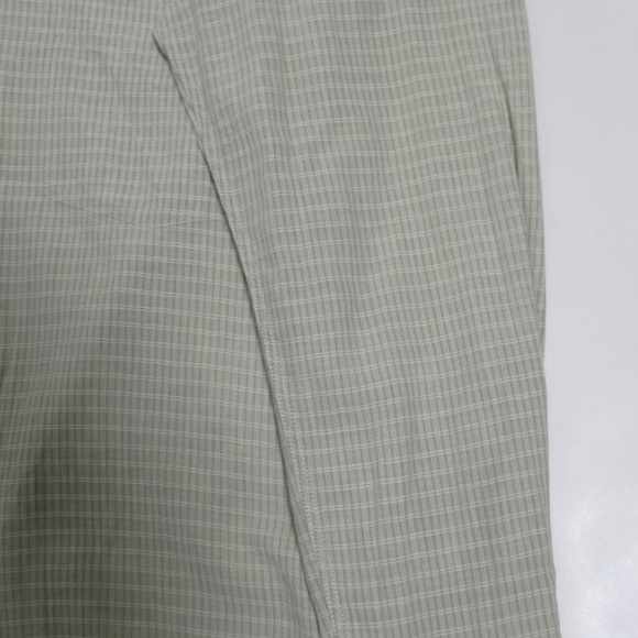 Canali Men's Lightweight Button Down Shirt Long Sleeve Olive White Size M - Picture 5 of 12